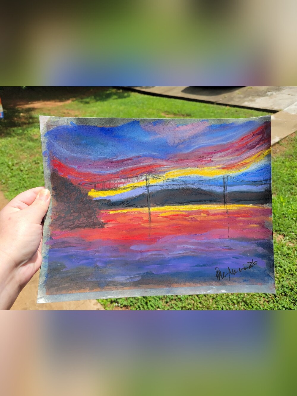 "Sunset over the Ohio"
Original Unframed Artwork
Soft Pastel on Pastel Paper - Picture 4 of 4